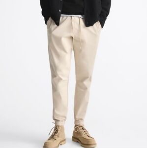 Zara Men's Cream Joggers Sz Sm